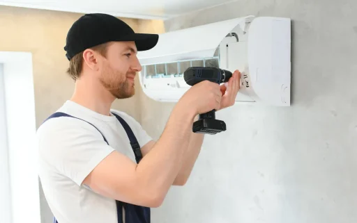 service-man-is-cleaning-repair-and-maintenance-of service-man-is-cleaning-repair-and-maintenance-of